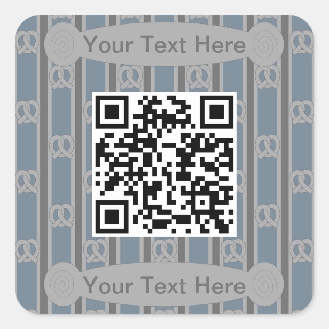 Fun and Fancy Pretzel QR Square Sticker (Front)