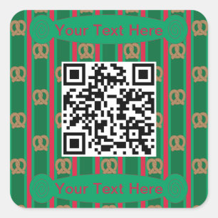 Fun and Fancy Pretzel QR Square Sticker