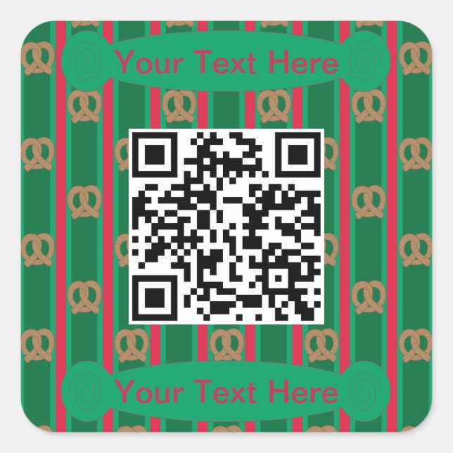 Fun and Fancy Pretzel QR Square Sticker (Front)