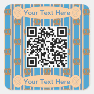 Fun and Fancy Pretzel QR Square Sticker