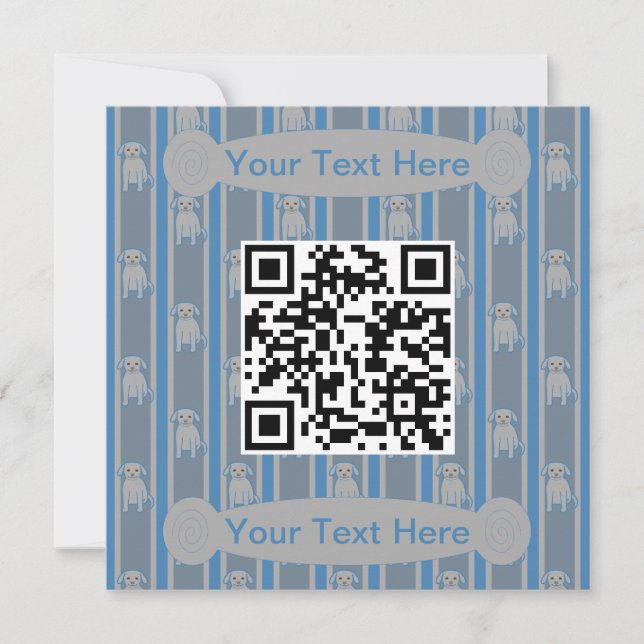 Fun and Fancy Puppy QR Code Invitation (Front)