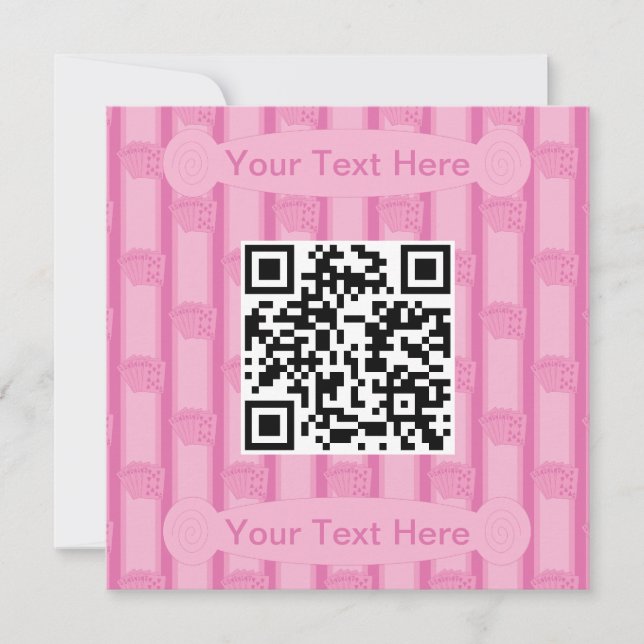 Fun and Fancy Royal Flush QR Code Invitation (Front)
