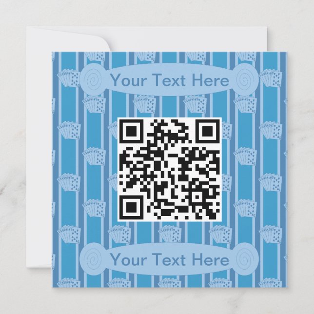 Fun and Fancy Royal Flush QR Code Invitation (Front)