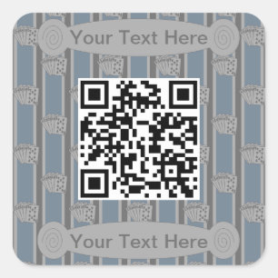 Fun and Fancy Royal Flush QR Code Square Sticker