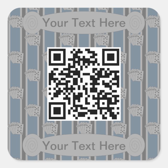 Fun and Fancy Royal Flush QR Code Square Sticker (Front)