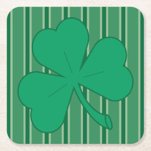 Fun and Fancy Shamrock Square Paper Coaster