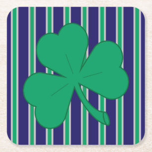 Fun and Fancy Shamrock Square Paper Coaster