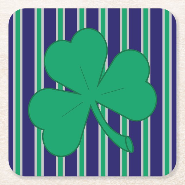 Fun and Fancy Shamrock Square Paper Coaster (Front)