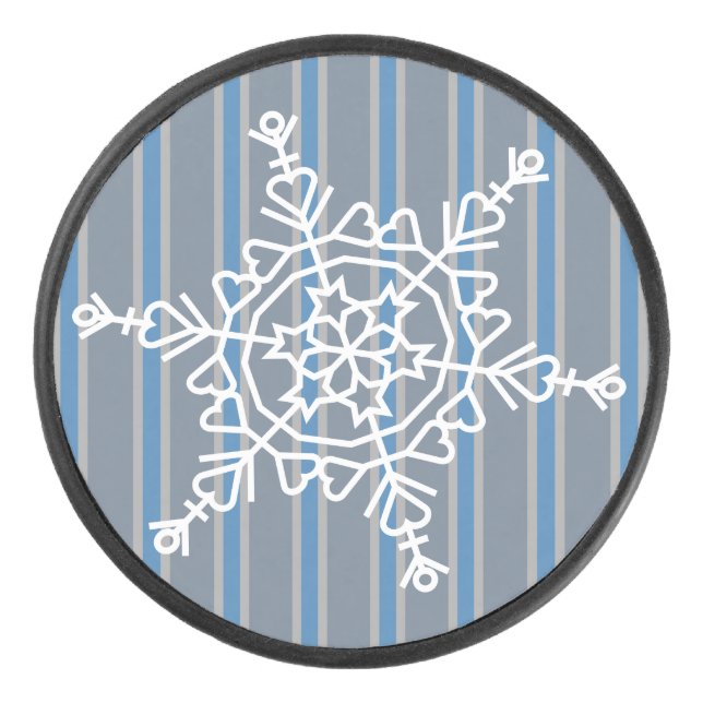 Fun and Fancy Snowflake Hockey Puck (Front)