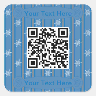 Fun and Fancy Snowflake QR Code Square Sticker