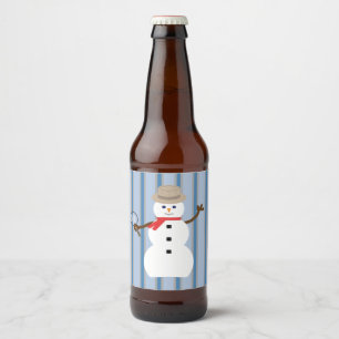 Fun and Fancy Snowman Detective Beer Bottle Label