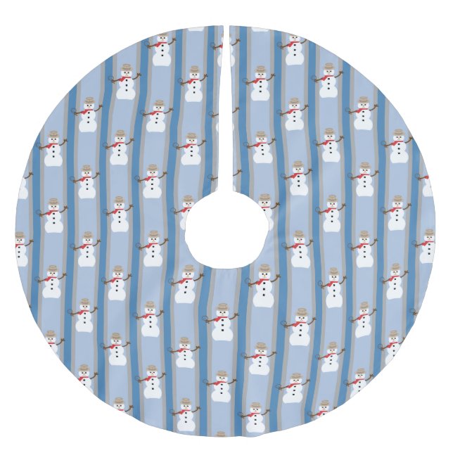 Fun and Fancy Snowman Detective Brushed Polyester Tree Skirt (Front)