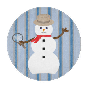 Fun and Fancy Snowman Detective Cutting Board