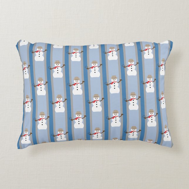 Fun and Fancy Snowman Detective Decorative Cushion (Front)