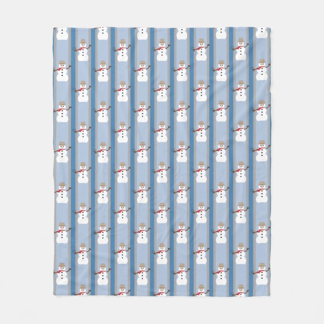Fun and Fancy Snowman Detective Fleece Blanket (Front)