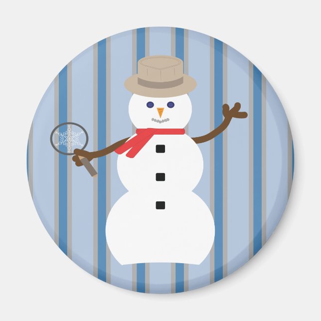 Fun and Fancy Snowman Detective Magnet (Front)