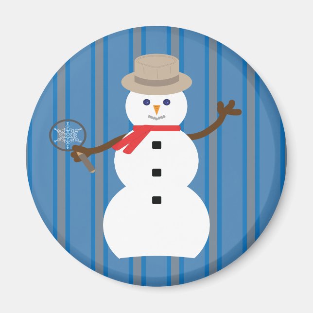 Fun and Fancy Snowman Detective Magnet (Front)