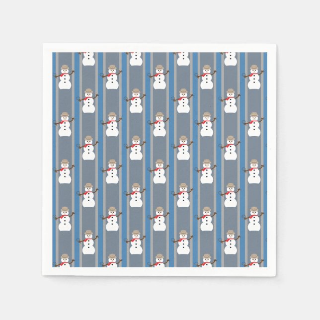 Fun and Fancy Snowman Detective Napkin (Front)