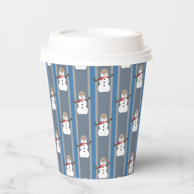 Fun and Fancy Snowman Detective Paper Cups (Front)