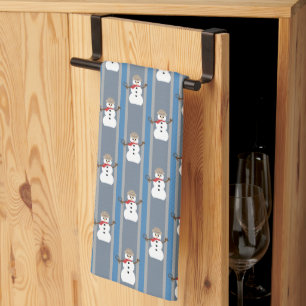 Fun and Fancy Snowman Detective Tea Towel