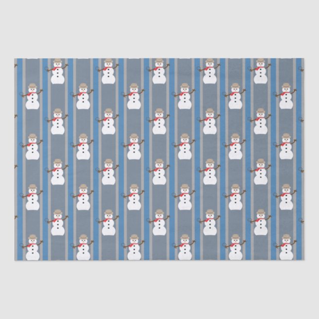 Fun and Fancy Snowman Detective Tissue Paper (Front)