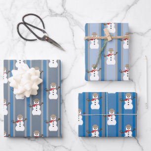 Fun and Fancy Snowman Detective Wrapping Paper Sheet