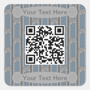 Fun and Fancy Video Game Controller QR Code Square Sticker