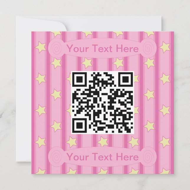 Fun and Fancy Yellow Star QR Code Invitation (Front)