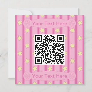 Fun and Fancy Yellow Star QR Code Invitation