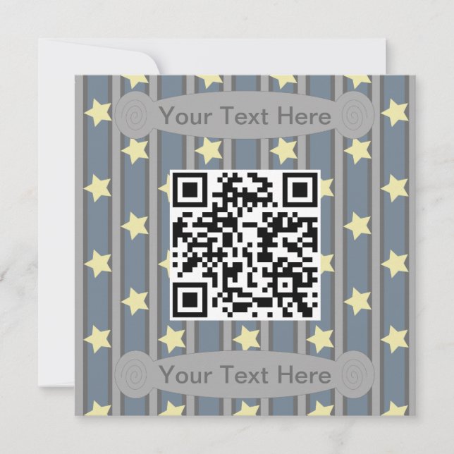 Fun and Fancy Yellow Star QR Code Invitation (Front)