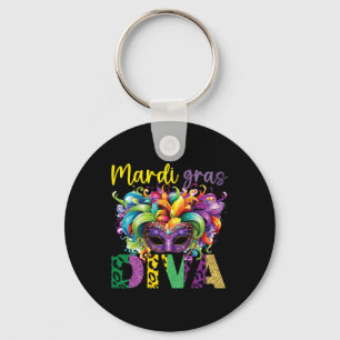 Fun And Festive Mardi Gras Diva Eye-catching Desig Key Ring