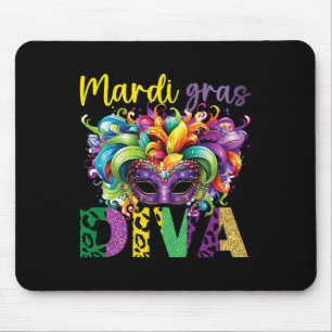 Fun And Festive Mardi Gras Diva Eye-catching Desig Mouse Pad