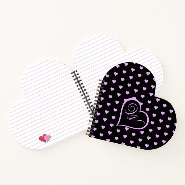 Fun and Flirty Pink Hearts Personalised   Notebook (Inside)