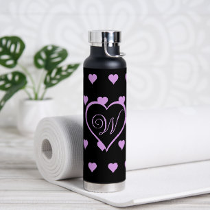 Fun and Flirty Pink Hearts Personalised Water Bottle