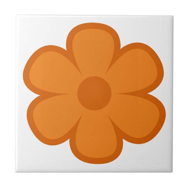 Fun and Funky 60s 70s Retro Flower Ceramic Tile (Front)
