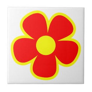 Fun and Funky 60s 70s Retro Flower Ceramic Tile