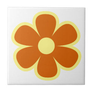 Fun and Funky 60s 70s Retro Flower Ceramic Tile