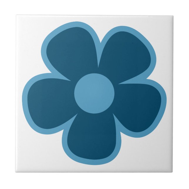Fun and Funky 60s 70s Retro Flower Ceramic Tile (Front)