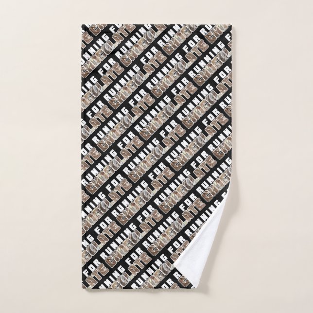 Fun And Funky Running For Chocolate Text Design  Hand Towel (Hand Towel)