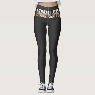 Fun And Funky Running For Chocolate Text Design Leggings