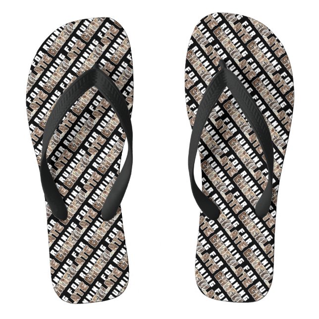 Fun And Funky Running For Chocolate Text Design  Thongs (Footbed)