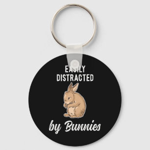 Fun And Happy Easter Bunny And Rabbit Key Ring