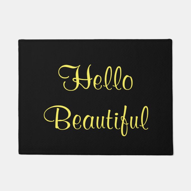 Fun and Inviting Hello Beautiful Doormat (Front)