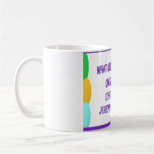 Fun and laughs message puple print and baloons coffee mug