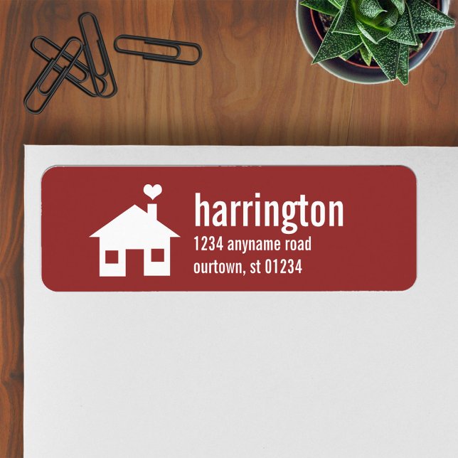 Fun and Modern Red Address Label Return Address Label (Creator Uploaded)