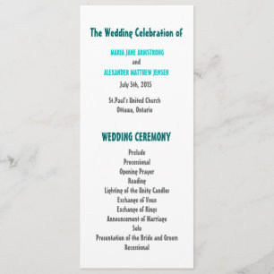 Fun and Modern Wedding Program