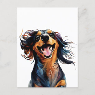 Fun and Playful Dachshund design Postcard