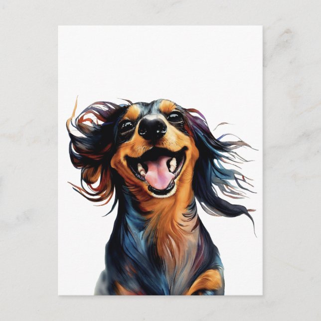 Fun and Playful Dachshund design Postcard (Front)
