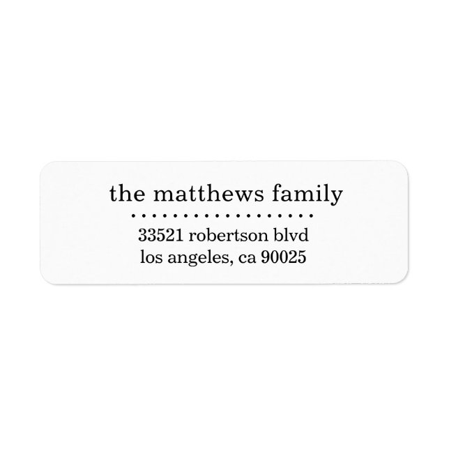 Fun and simple Address Label Return Address Label (Front)