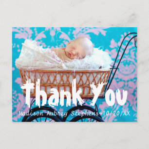 Fun and Simple Thank You Baby Shower Postcard